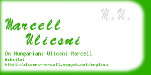 marcell ulicsni business card